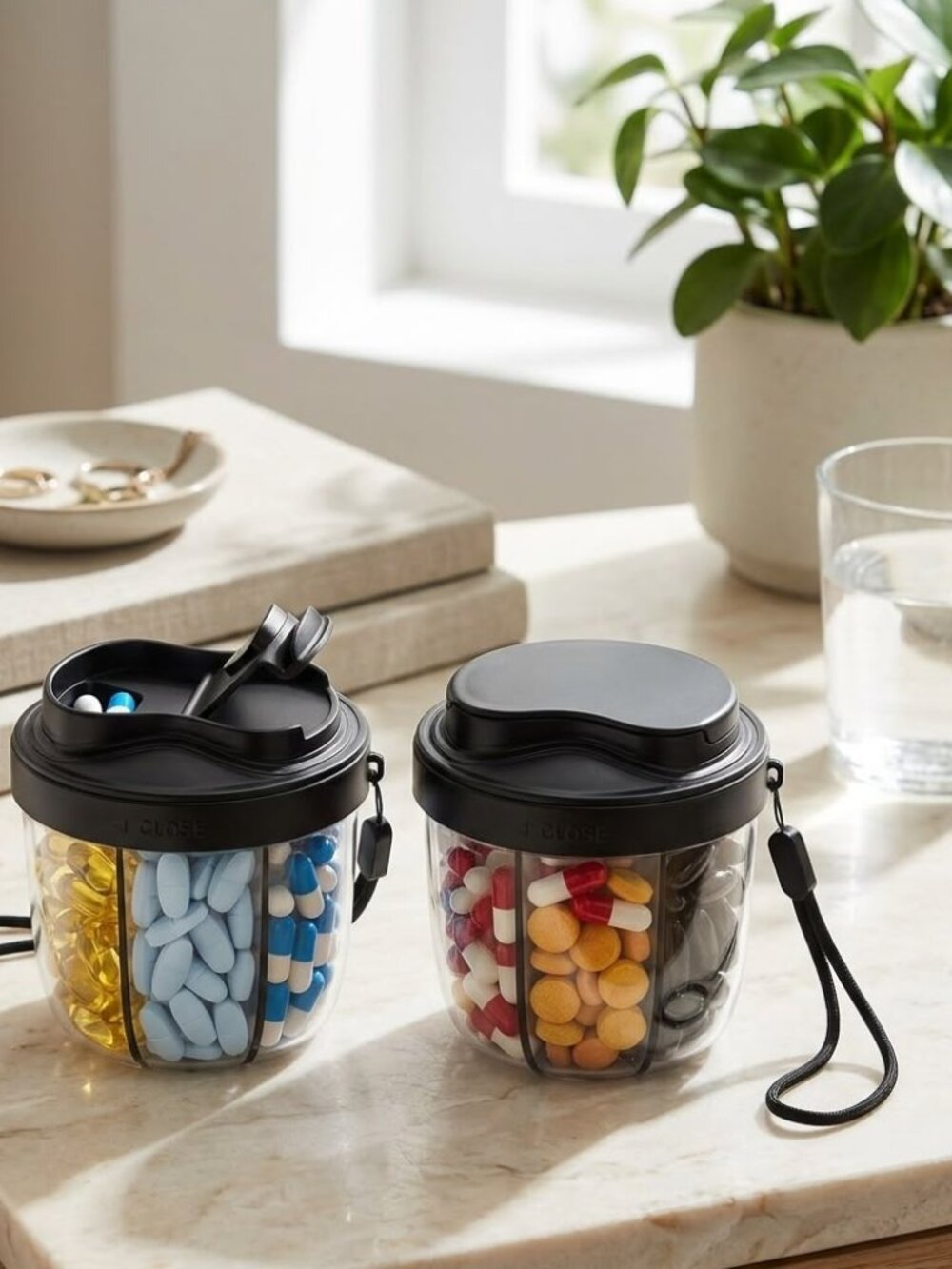 Portable Pill and Vitamin Organizer Box (2 PCS)